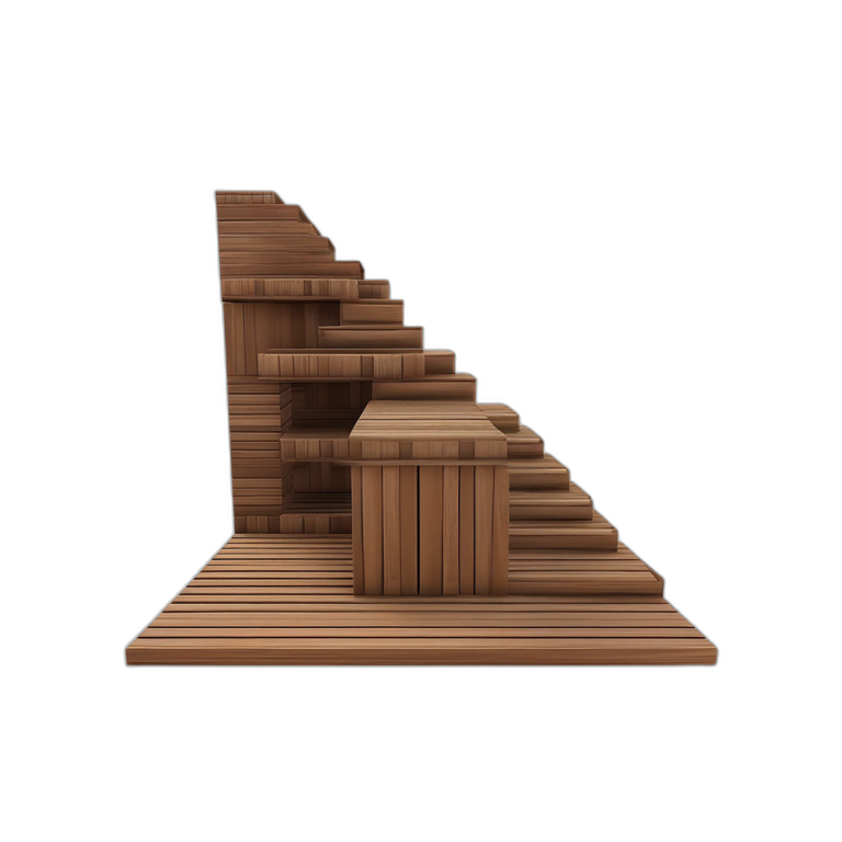 Stairs Straight Wood Module