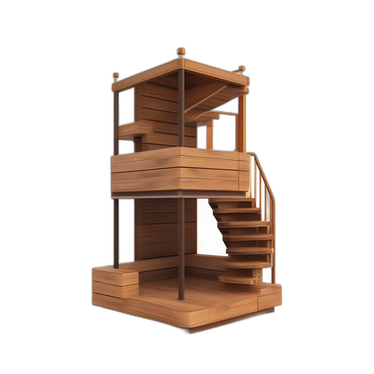 Stairs Corner Wood Module