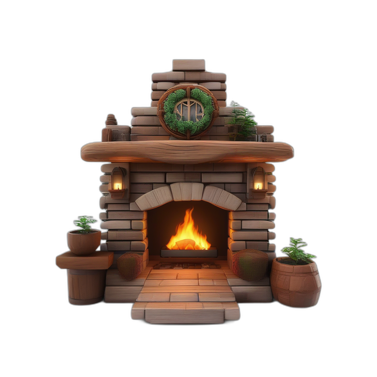 Rustic Fireplace